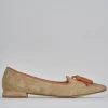 Ballerine tacco 1cm camoscio marrone