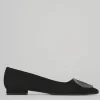 Ballerine tacco 1cm camoscio nero