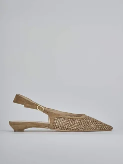Ballerine tacco 2cm camoscio beige