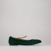 Ballerine tacco 1cm camoscio verde