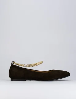 Ballerine tacco 1cm camoscio testa