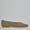 Ballerine tacco 1cm camoscio marrone