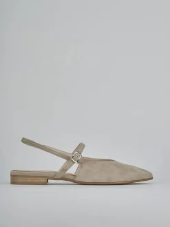 Ballerine tacco 1cm camoscio beige