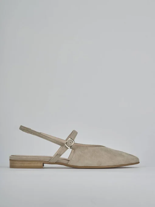 Ballerine tacco 1cm camoscio beige