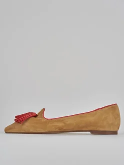 Ballerine tacco 1cm camoscio marrone