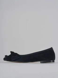 Ballerine tacco 1cm camoscio blu