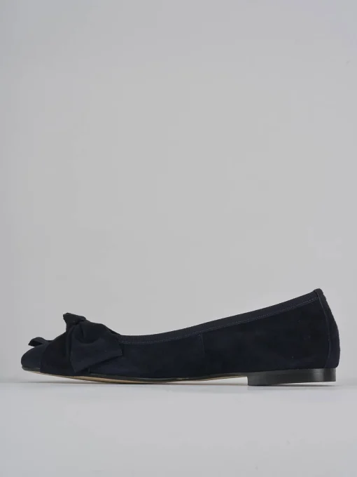 Ballerine tacco 1cm camoscio blu