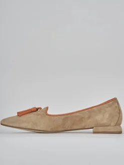 Ballerine tacco 1cm camoscio marrone