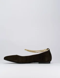 Ballerine tacco 1cm camoscio testa