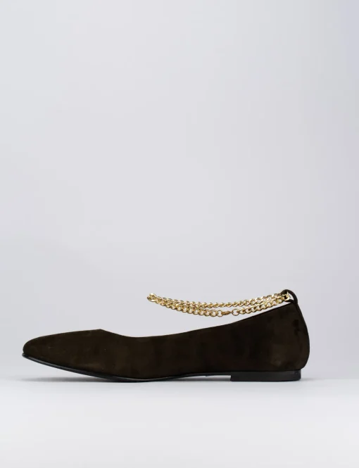 Ballerine tacco 1cm camoscio testa