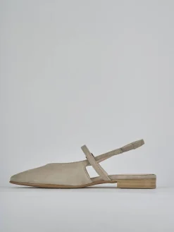 Ballerine tacco 1cm camoscio beige