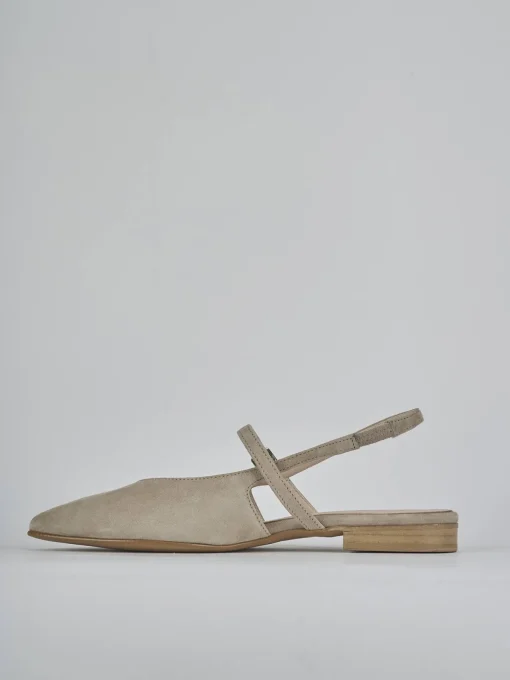 Ballerine tacco 1cm camoscio beige
