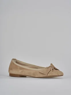 Ballerine tacco 1cm camoscio marrone