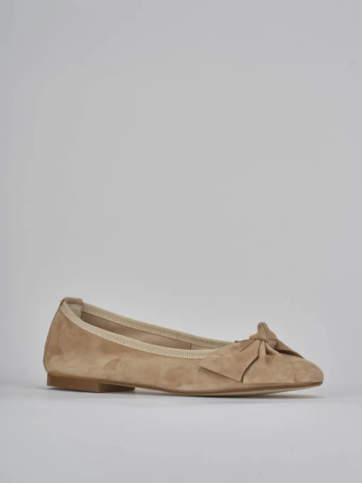 Ballerine tacco 1cm camoscio marrone