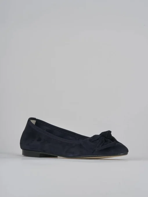 Ballerine tacco 1cm camoscio blu