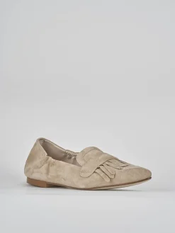 Ballerine tacco 1cm camoscio marrone