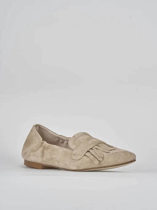 Ballerine tacco 1cm camoscio marrone