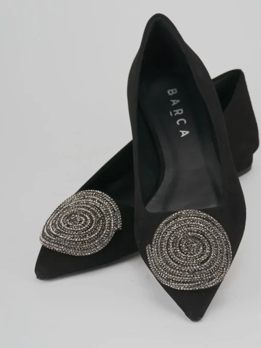 Ballerine tacco 1cm camoscio nero