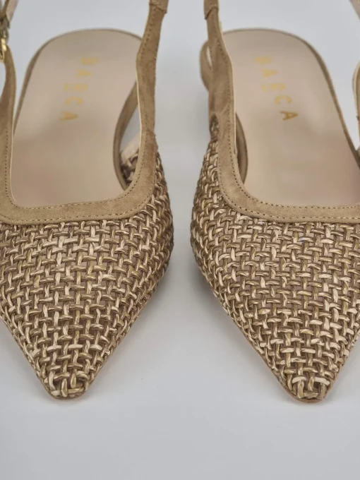 Ballerine tacco 2cm camoscio beige