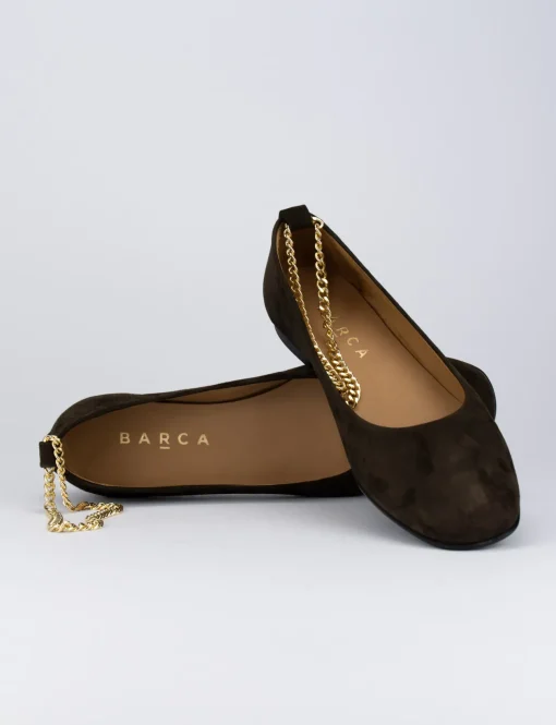 Ballerine tacco 1cm camoscio testa