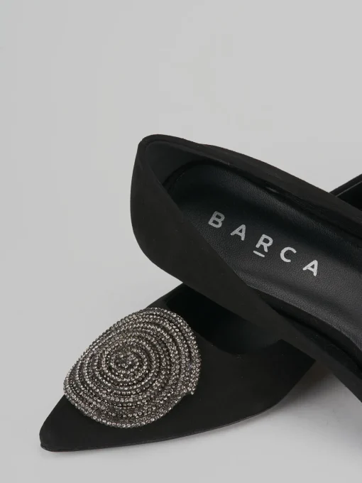 Ballerine tacco 1cm camoscio nero