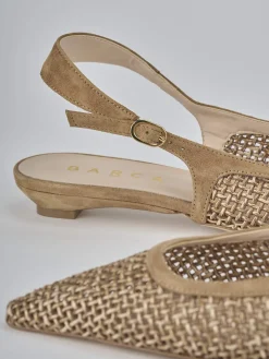 Ballerine tacco 2cm camoscio beige