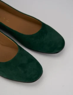 Ballerine tacco 1cm camoscio verde