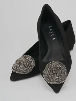 Ballerine tacco 1cm camoscio nero