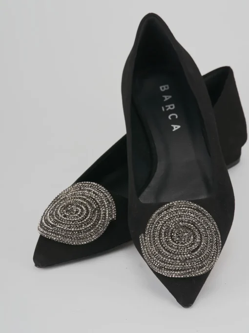 Ballerine tacco 1cm camoscio nero