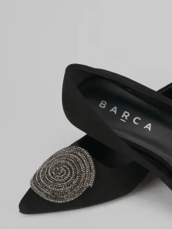 Ballerine tacco 1cm camoscio nero