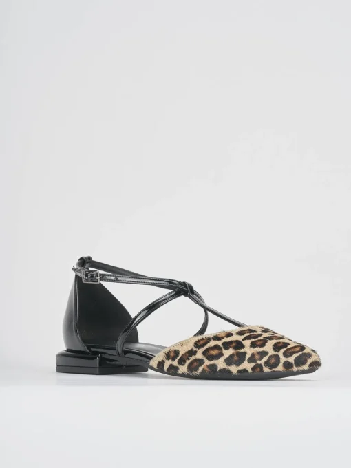 Ballerine tacco 1cm cavallino multicolor