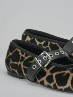 Ballerine tacco 1cm cavallino giraffa