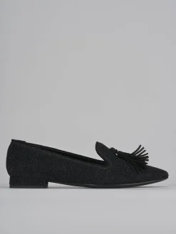 Ballerine tacco 1cm glitter nero