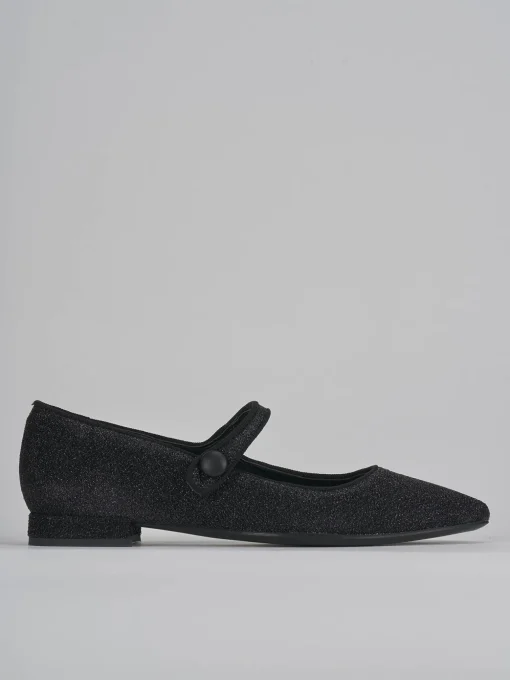 Ballerine tacco 2cm glitter nero