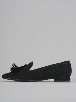 Ballerine tacco 1cm glitter nero