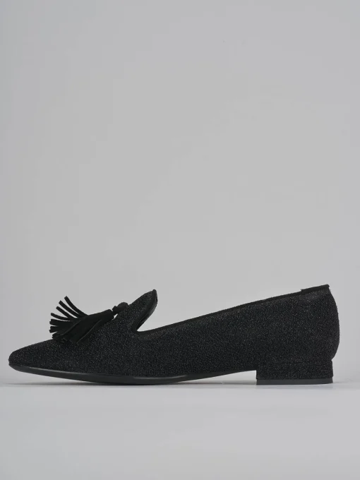 Ballerine tacco 1cm glitter nero