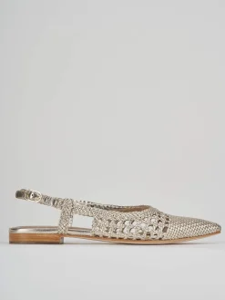 Ballerine tacco 1cm laminato oro