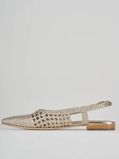 Ballerine tacco 1cm laminato oro