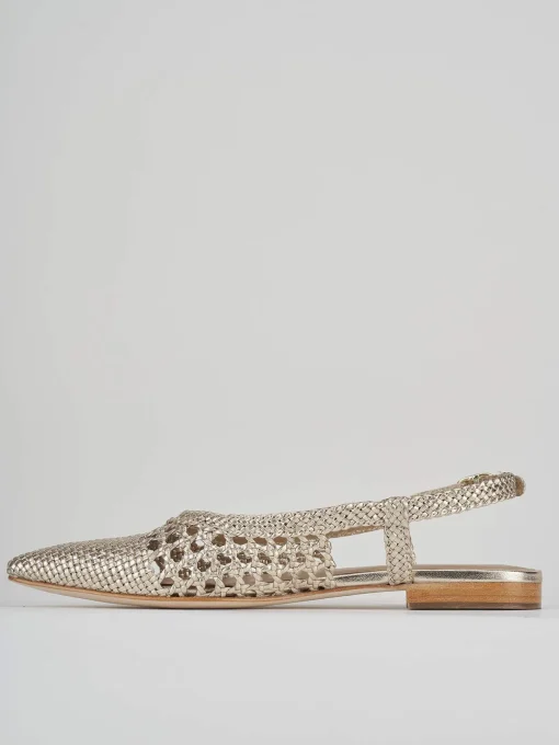 Ballerine tacco 1cm laminato oro