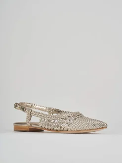 Ballerine tacco 1cm laminato oro
