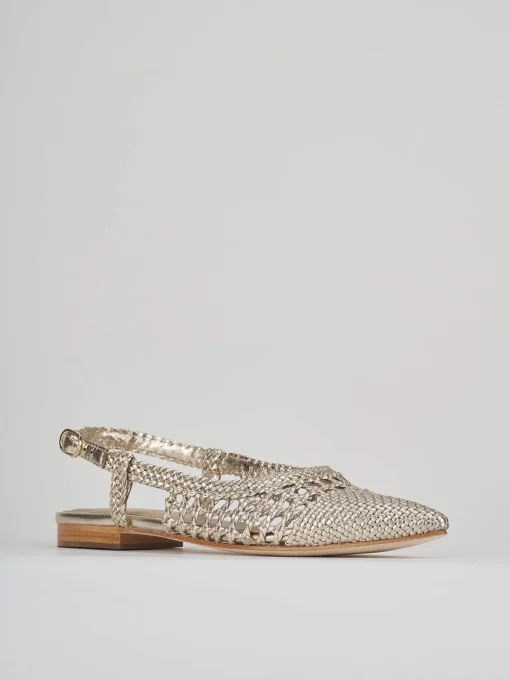 Ballerine tacco 1cm laminato oro