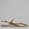 Ballerine tacco 1cm pelle oro