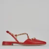 Ballerine tacco 1cm pelle rosso