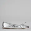 Ballerine tacco 1cm pelle argento
