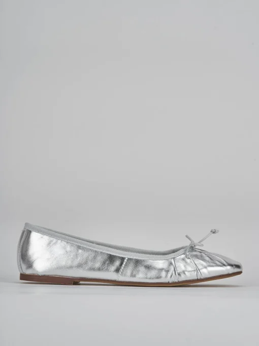 Ballerine tacco 1cm pelle argento