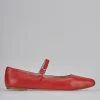 Ballerine tacco 1cm pelle rosso