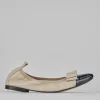 Ballerine tacco 1cm pelle beige