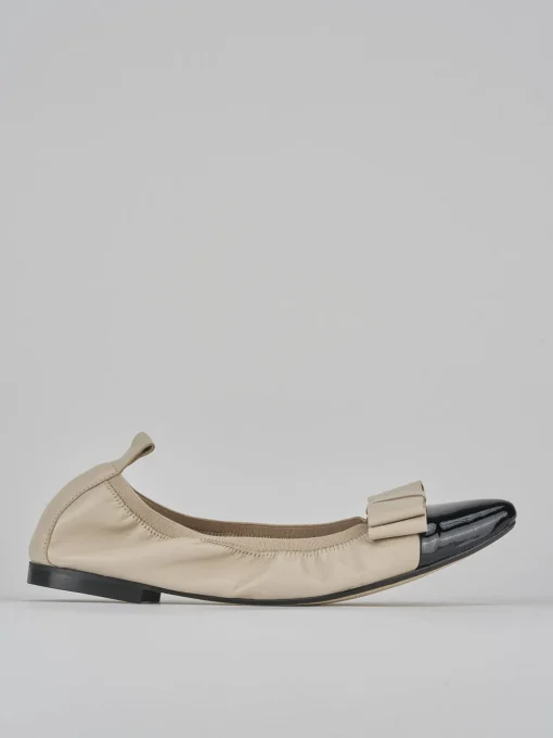 Ballerine tacco 1cm pelle beige
