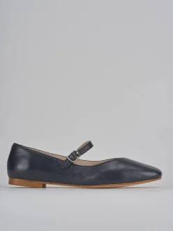 Ballerine tacco 1cm pelle blu