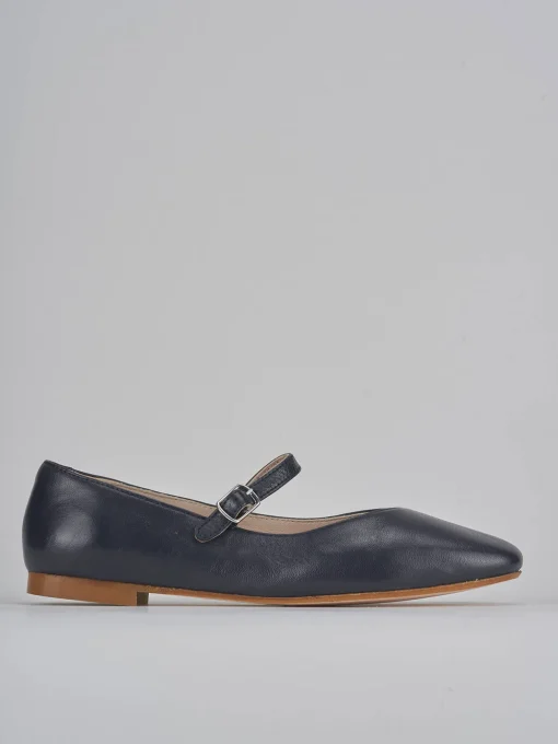 Ballerine tacco 1cm pelle blu